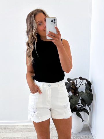 Issy Denim Shorts - Off White