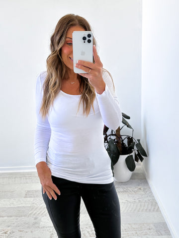 Riley Long Sleeve Top - White