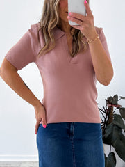 Chiara Knit Top - Dusty Pink