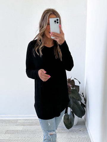 Sarah Long Sleeve Top - Black