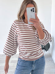 Sunday Top - Brown and White