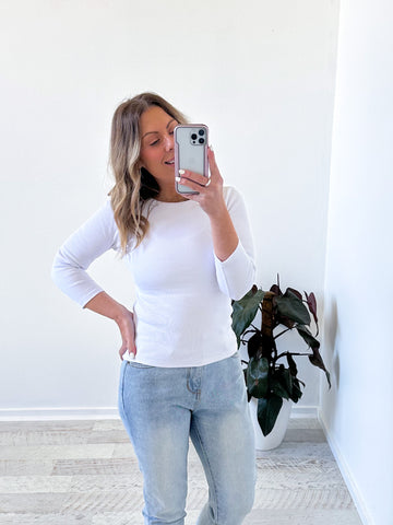 Briony Long Sleeve Top - White