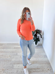 Briony Long Sleeve Top - Orange