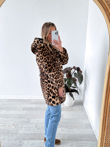 Sheba Longline Jacket - Leopard